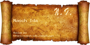 Nasch Ida névjegykártya